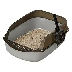 Cat Litter Tray with Rim - Brown