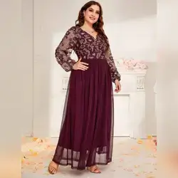 SHEIN Modelyn Burgundy Red Plus Size Dress - XL