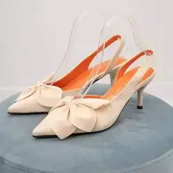 Orange High Heels For Women Spring Summer Pointed Toe - Size: 39