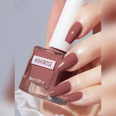 HOHOROSE Dry Water-Based Nail Polish Shade: Coffee Brown
