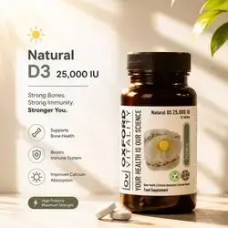 Oxford Vitality Natural Vitamin D3 25,000 IU (16 Tablets)