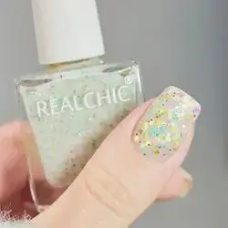REALCHIC 10ml/Pcs, Sequin Glitter Lime Grean Nails