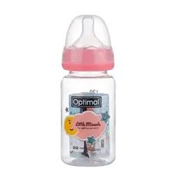 Glass Feeding Bottle 120ml Pink Color OPB-1097 _ Optimal