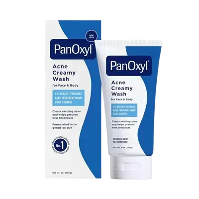 Acne Creamy Wash 4% Benzoyl Peroxide Daily Control for Face and Body 170gr _ Panoxyl