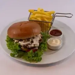 Swiss Mushroom Beef Burger