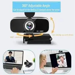 Aigoss Webcam with Microphone & Privacy Cover, 1080P Full HD Web Camera for Streaming, Video Calling, Conference, Recording, Gaming, Computer Camera Laptop USB Webcam