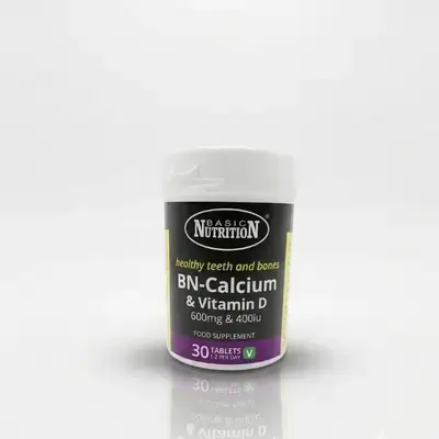 BASIC NUTRITION BN-Calcium & Vitamin D (600mg & 400iu - 30 Tablets)