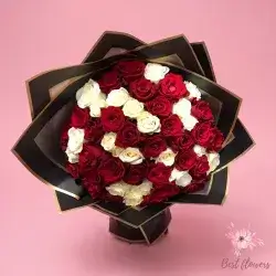 Bouquet Flowers- Red&White