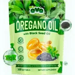 Organic Oregano Oil, Black Seed Oil, Carvacrol & Thymoquinone, for Immune Support, digestive health, lungs and respiratory health, intestinal flora, antifungal, antibacteria, anti arithmetic, 300 Softgels oil of Oregano
