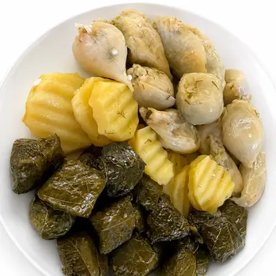 Onion & Grape Leaves Dolma With Yogurt