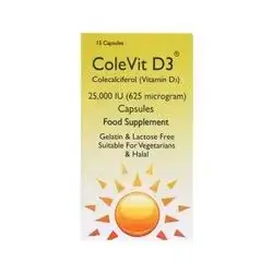 colevit d3 25000 , 15caps , made in UK