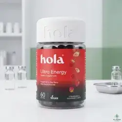hola Ultra Energy Strawberry & Raspberry flavors 60 gummies