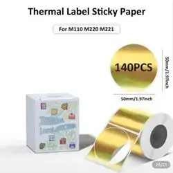 Label Paper for Printer/ Phomemo m110/ 50*50mm /140 pcs /Gold