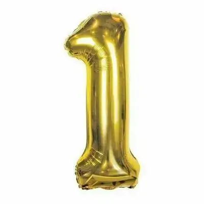 Gold Number 1 Helium Balloon