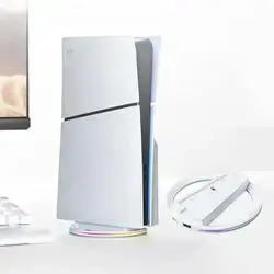 Vertical Stand with RGB Lights for PS5 Fat/PS5 Slim/PS5 Pro Console Disc