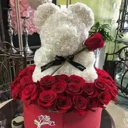 Vip Box Teddy Bear Flowers
