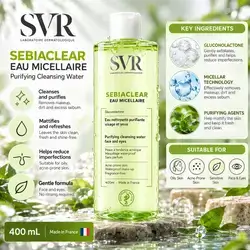 SVR Sebiaclear Eau Micellaire Purifying Cleansing Water – 400 mL