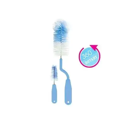 Rotary Bottle and Nipple Cleaning Brush Set - Blue