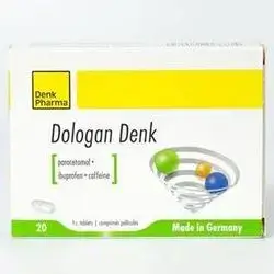 Dologan denk pharma 20 tab paracetamol+caffeine +ibuprofen