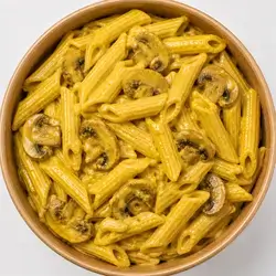 Penne with mushroom and curry sauce