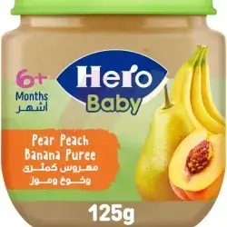 Hero Baby Pear Peach Banana Puree Jar 125 gm