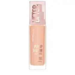 Maybelline New York Lifter Foundation, Liquid Makeup for Radiant Complexion with Hyaluronic and Niacinamide, Plumps & Moisturises, No. 116, 30 ml