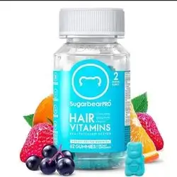 sugarbearpro hair vitamins 12total actives 6000mcg biotin 2.2mg zinc 62gummies