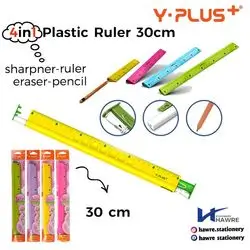4in1 Plastic Ruler 30cm-Y.PLUS
