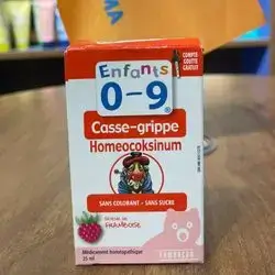 enfants 0-9 flu buster homeocoksinum dye-free suger-free great tasting raspberry flavor 25ml 0-9 years 15drops every 8 hours
