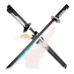 Futuristic Cyberpunk LED Sparkle Toy Sword - Black & Gray (Model 988E)