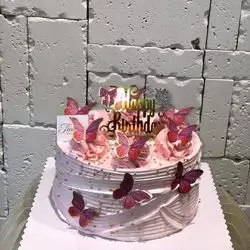Pink Butterfly Cake For 8 Person