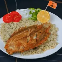 Fried Mazlak Fish on Rice