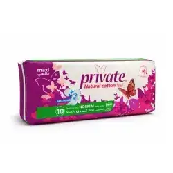 Private Natural cotton feel normal with wings 10 pads