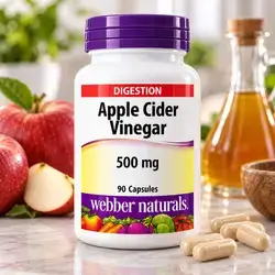 Webber Naturals Apple Cider Vinegar – 500 mg, 90 Capsules