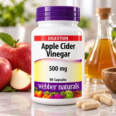 Webber Naturals Apple Cider Vinegar – 500 mg, 90 Capsules