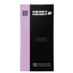 Ribbed Colored Flavoured Condoms 12Pcs _ HERAT 2 HEART