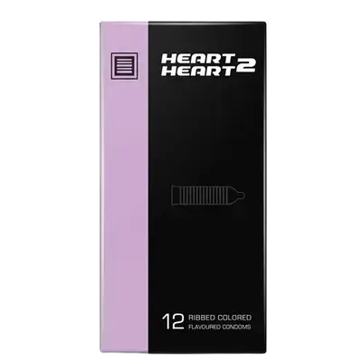 Ribbed Colored Flavoured Condoms 12Pcs _ HERAT 2 HEART