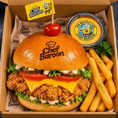 Crispy Burger with Special Sauce & Fries