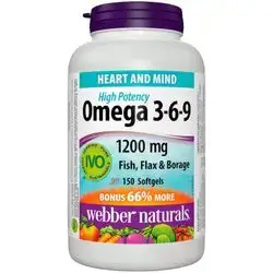 Omega 3 6 9 Webber Naturals 60 Softgel