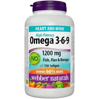 Omega 3 6 9 Webber Naturals 60 Softgel