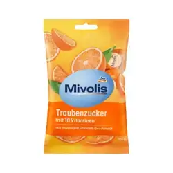 Mivolis dextrose-based lozanges with 10 vitamin orange