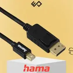 hama Mini Display Port Plug to Display Port Plug Adapter Cable – Black (1.8m)