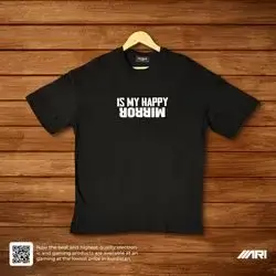 ESCOBAR T-SHIRT IS MY HAPPY MIRROR BLACK SMALL