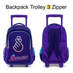 Trolley Backpack Flamingo For Girls