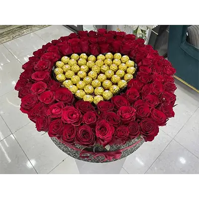 Large Box Of Flowers And Chocolate