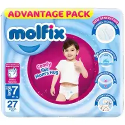 Diapers Molfix Pants (Shorts) number 7 for (19+ kg) 27 Pieces