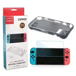 2 IN 1 TPU Protective Anti-scratch Crystal Case Cover skin Kit for Nintendo Switch Console