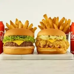 Meal For Two 1 Chick In 1 Huff Burger