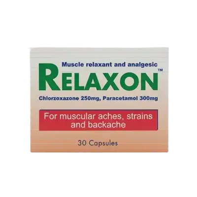 Relaxon (Chlorzoxazone 250mg + Paracetamol 300mg) Muscle Relaxant And Analgesic 30 Cap _ Jamjoom Pharma