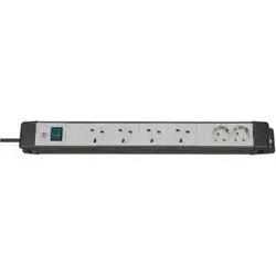 Extension Lead 6 Way 3M Black-Grey